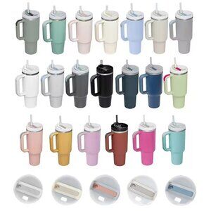 40oz Tumbler with Handle and Straw Stainless Steel Vacuum Insulated Travel Mug W